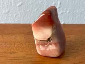 Pink Carnelian Crystal Stone Banded Agate White Inclusions